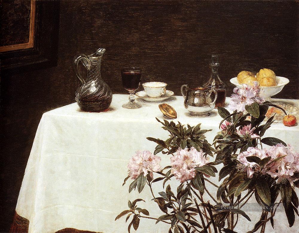 Nature morte Coin De Une Table peintre Henri Fantin Latour floral Peintures à l'huile